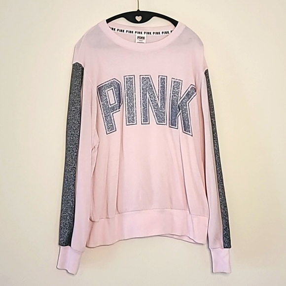 PINK Victoria's Secret Tops - Victoria's Secret PINK Glitter Pastel Sweatshirt